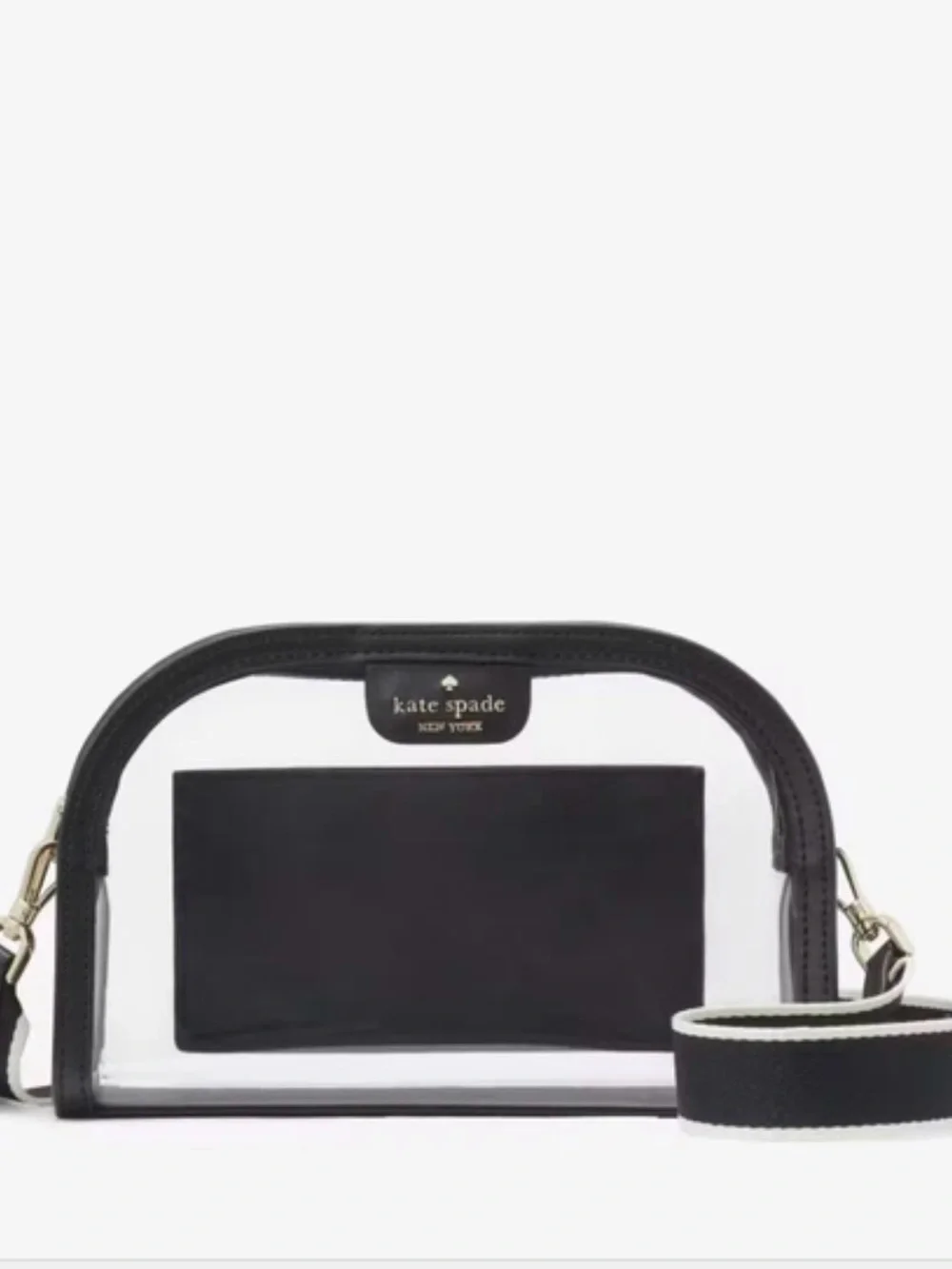 Kate Spade Clare Clear Small Dome Crossbody Bag Black Multi Stadium Bag NWT - Picture 13 of 16